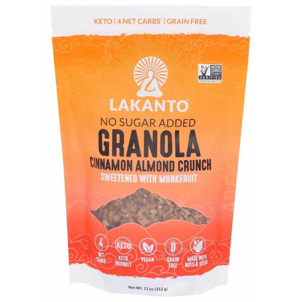 LAKANTO Grocery > Snacks > Cookies > Bars Granola & Snack LAKANTO: Cinnamond Almond Crunch Keto Granola, 11 oz