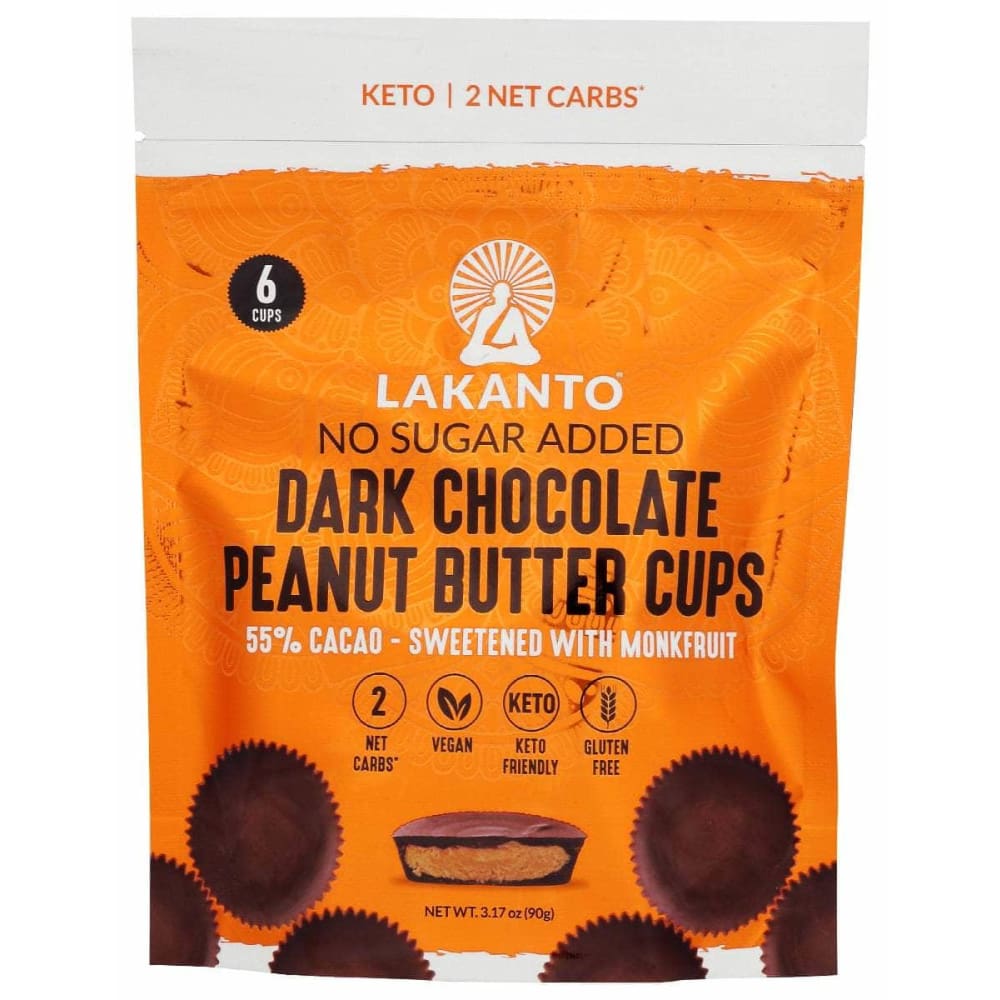 LAKANTO Grocery > Chocolate, Desserts and Sweets > Chocolate LAKANTO: Cups Drk Choc Pnt Btr, 3.17 oz