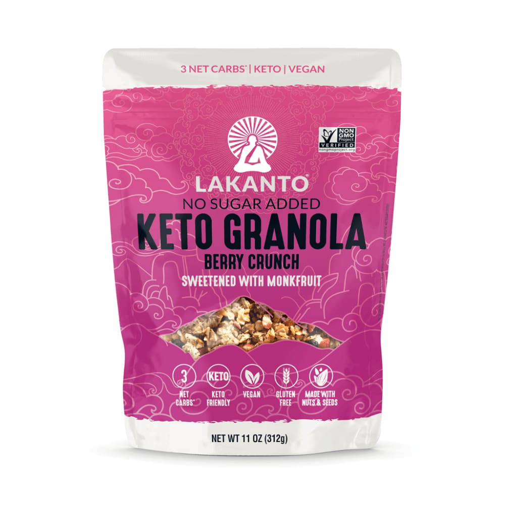 LAKANTO Grocery > Snacks > Cookies > Bars Granola & Snack LAKANTO Granola Berry Crnch Keto, 11 oz