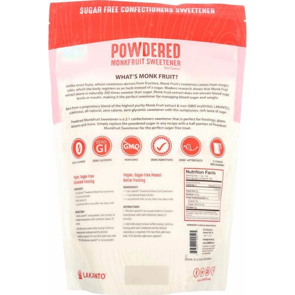 Lakanto Lakanto Sweetener Powdered, 16 oz