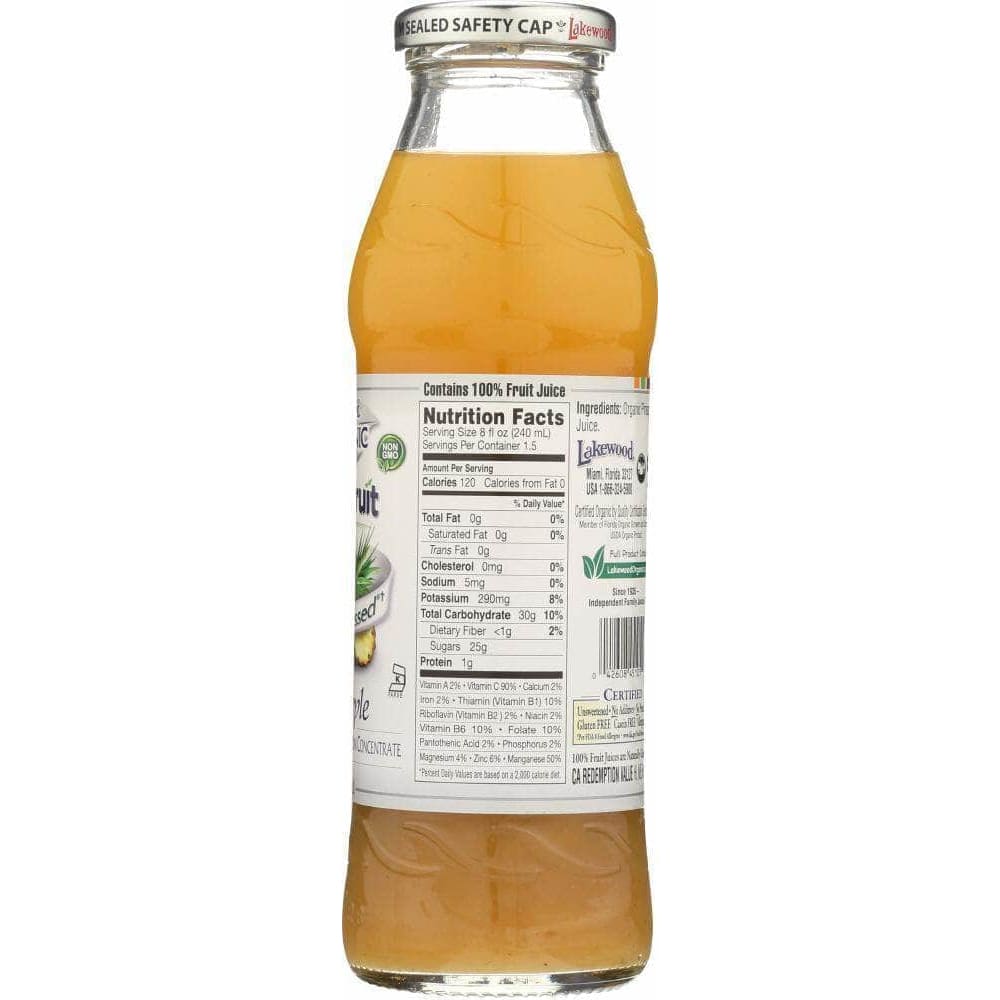 Lakewood Lakewood Juice Pineapple Pure Fruit Organic, 12.5 oz