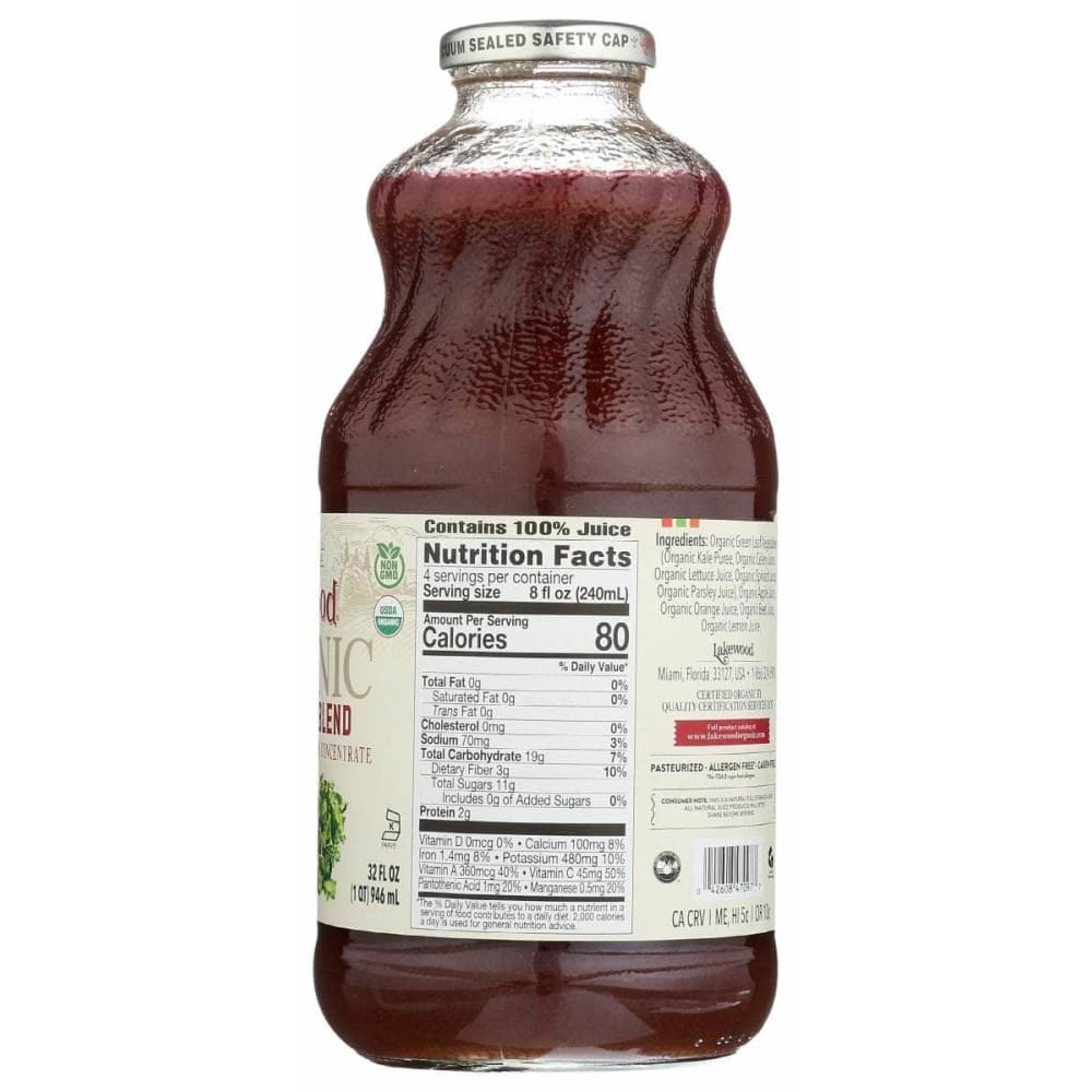 LAKEWOOD Lakewood Juice Supr Kale Beet Org, 32 Fo
