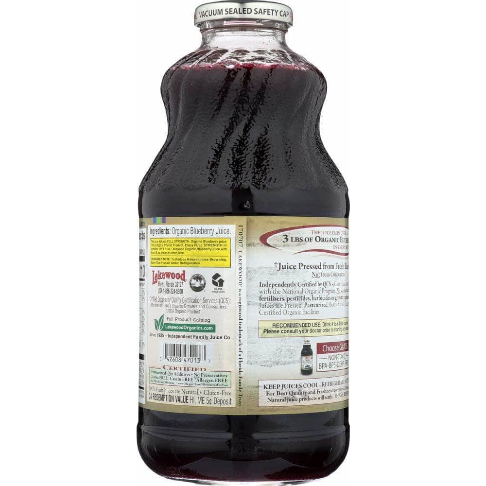 Lakewood Lakewood Organic Fresh Pressed Pure Blueberry Juice, 32 oz