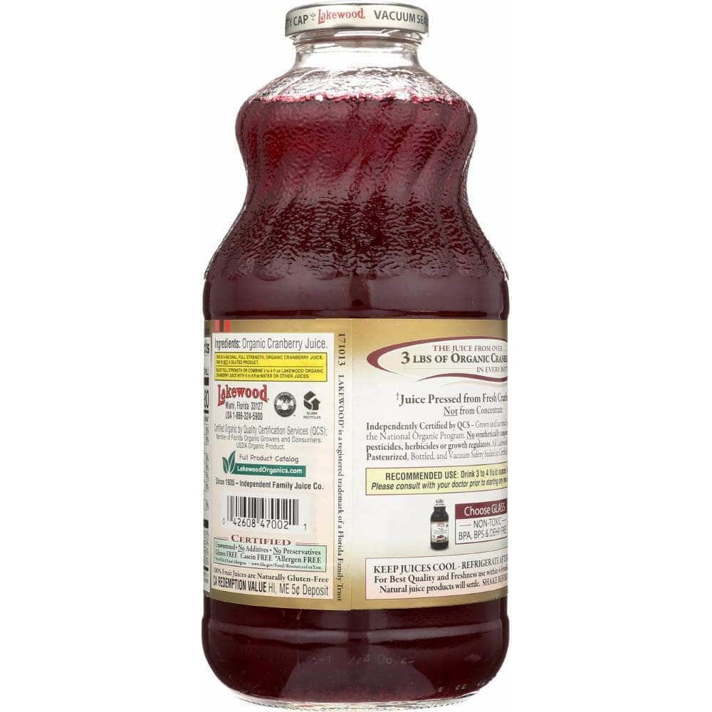 Lakewood Lakewood Organic Pure Cranberry Juice, 32 oz