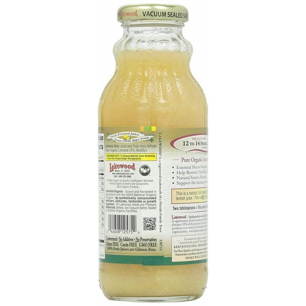 Lakewood Lakewood Organic Pure Juice Lemon, 12.5 oz