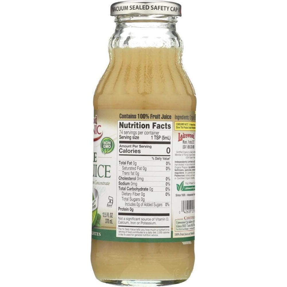 Lakewood Lakewood Organic Pure Juice Lime, 12.5 oz