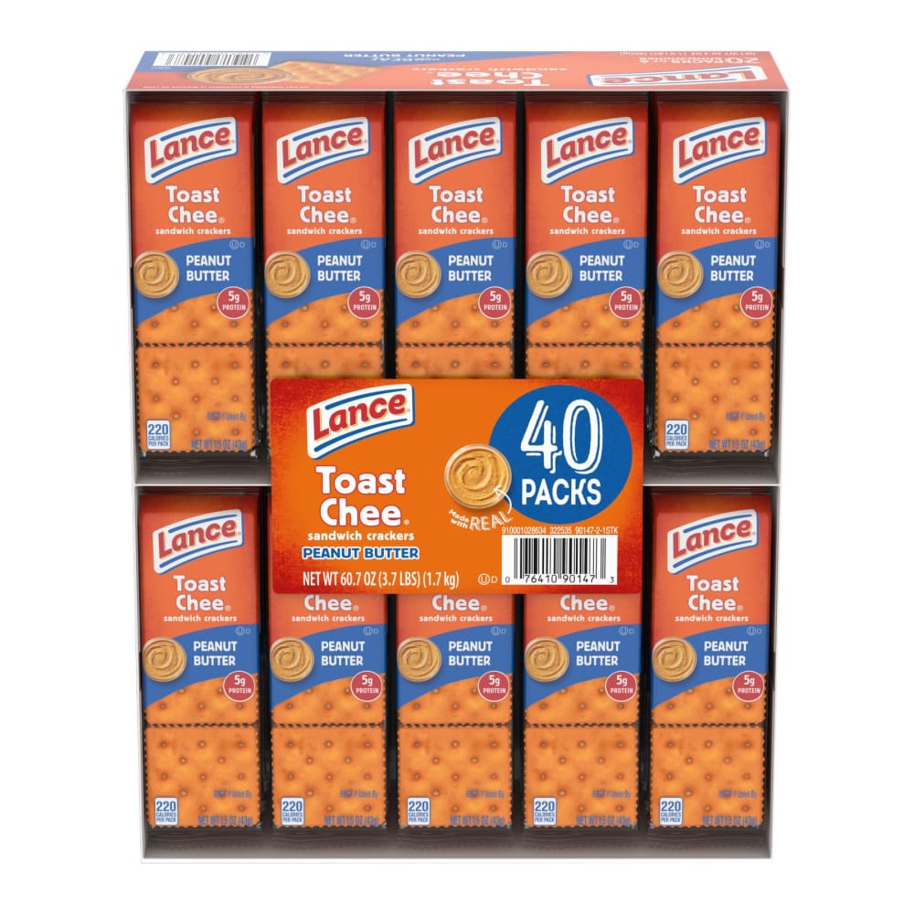 Lance Lance ToastChee Peanut Butter Sandwich Crackers 40 pk./1.5 oz. - Home/Grocery Household & Pet/Canned & Packaged Food/Snacks/Salty