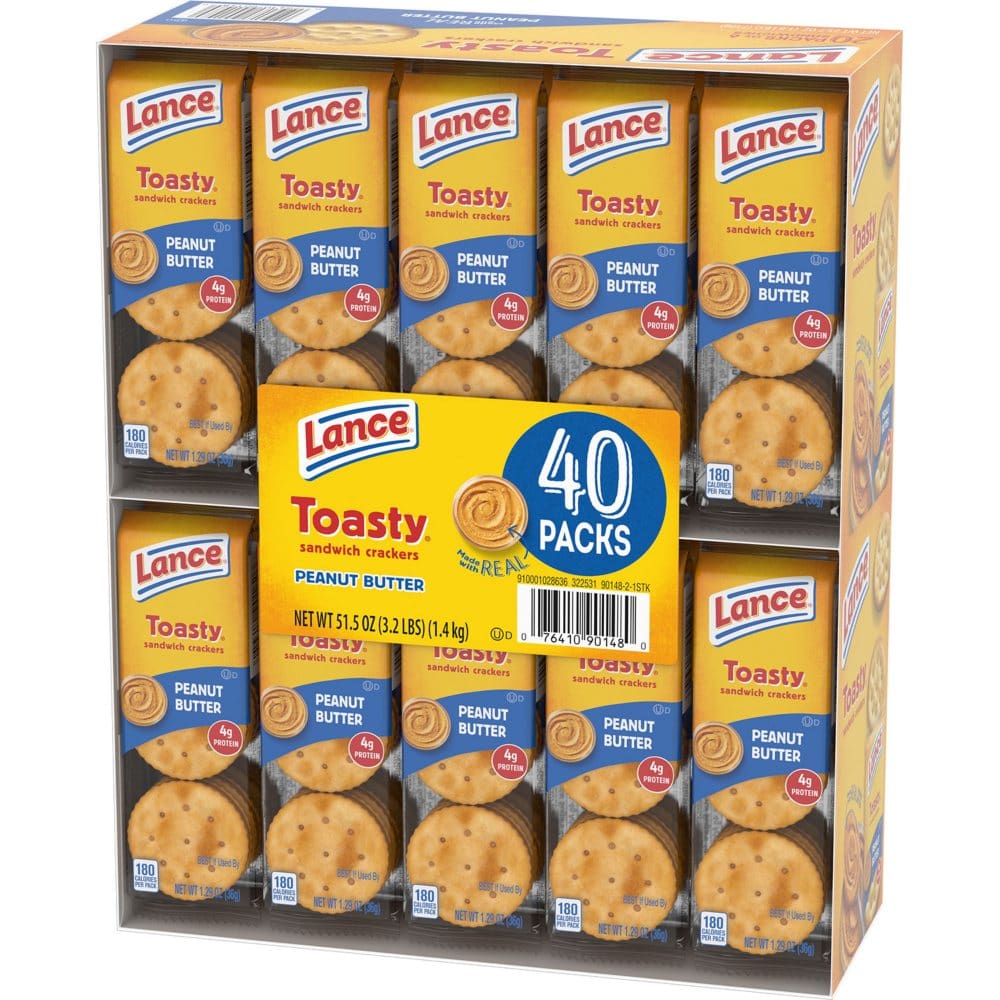 Lance Toasty Peanut Butter Sandwich Crackers (1.29 oz. 40 ct.) - Snacks Under $10 - Lance