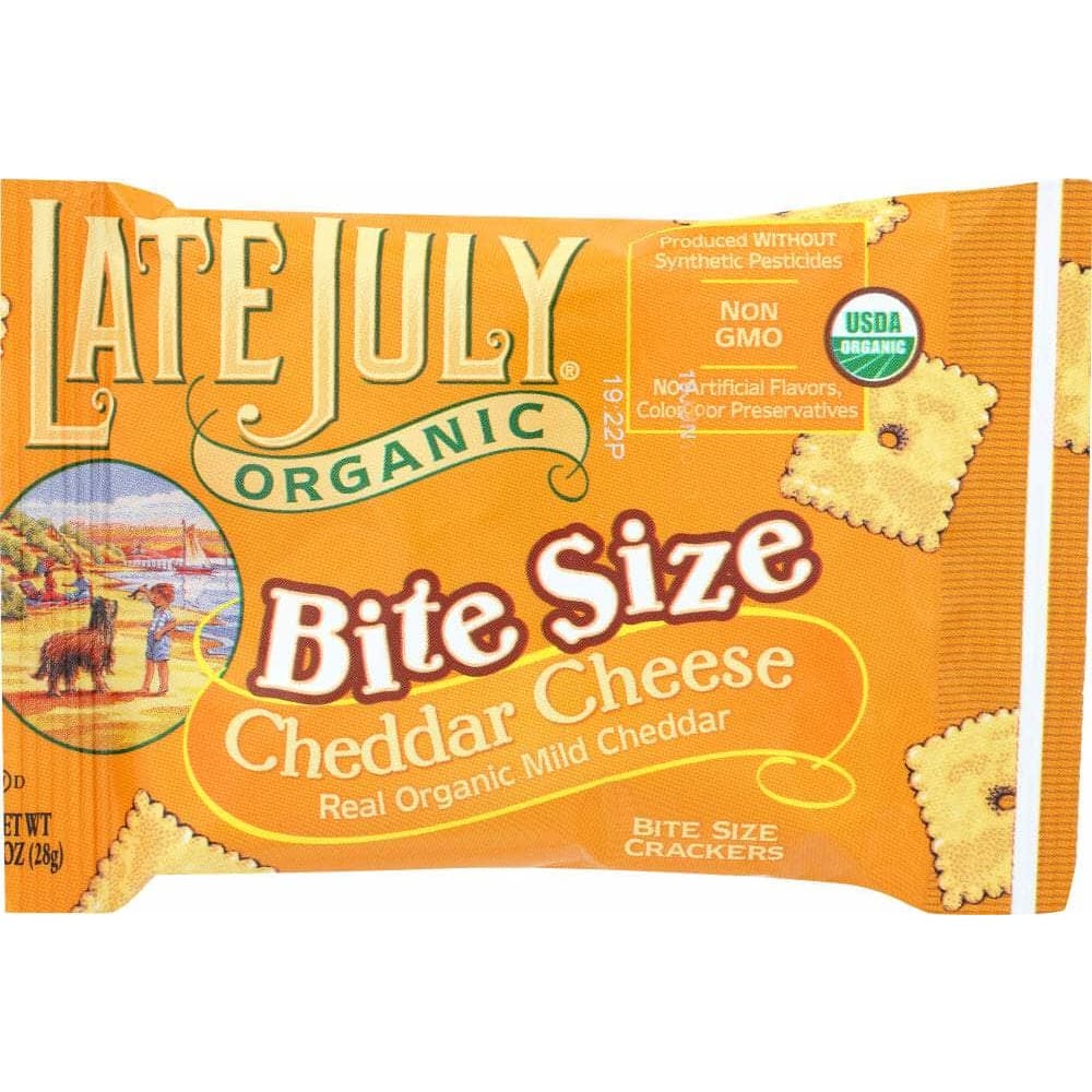 Late July Snacks Late July Bite Size Organic Cheddar Cheese Crackers, 1 oz