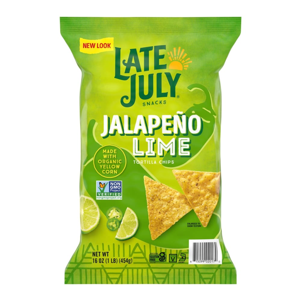 Late July Jalapeno Lime Tortilla Chips 16 oz. - Home/Grocery Household & Pet/Canned & Packaged Food/Snacks/Salty Snacks/ - Late July