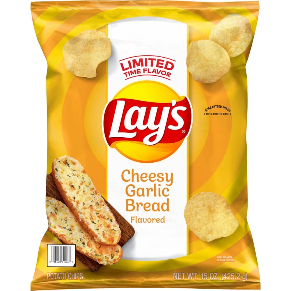 Lay’s Cheesy Garlic Bread Potato Chips (15 oz.) (Pack of 2) - Limited Time Snacks - Lay’s