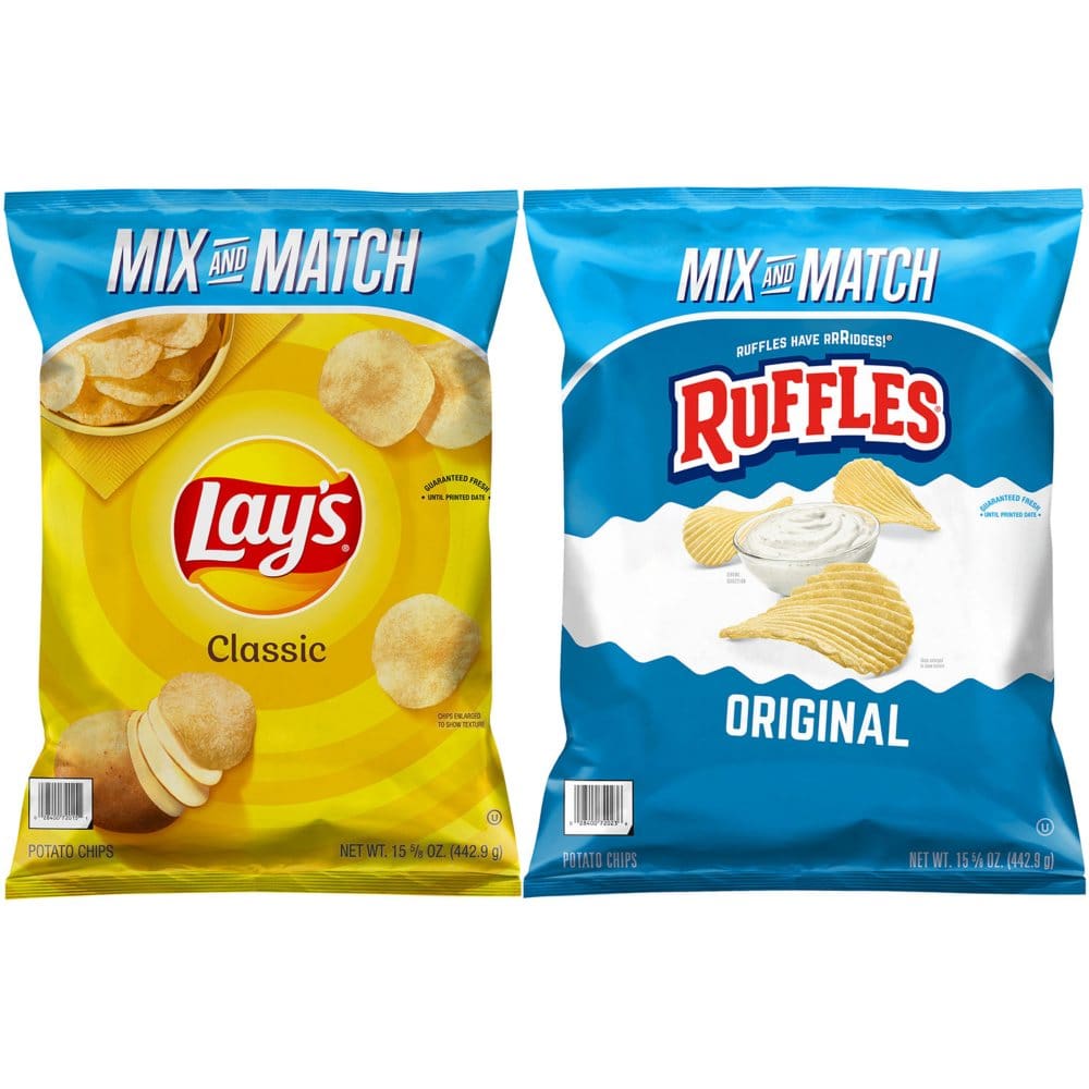 Lay’s Classic Potato Chips and Ruffles Original Potato Chips Bundle (2 ct.) - Snacks Under $10 - Lay’s