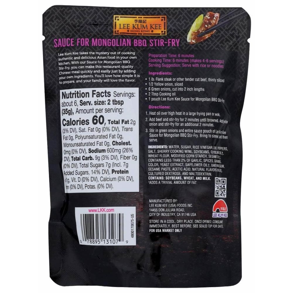 LEE KUM KEE Lee Kum Kee Sauce Mngoln Bbq Stirfry, 8 Oz