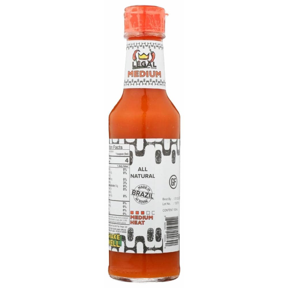 LEGAL HOT SAUCE Grocery > Cooking & Baking > Seasonings LEGAL HOT SAUCE: Sauce Medium Single, 5 fo