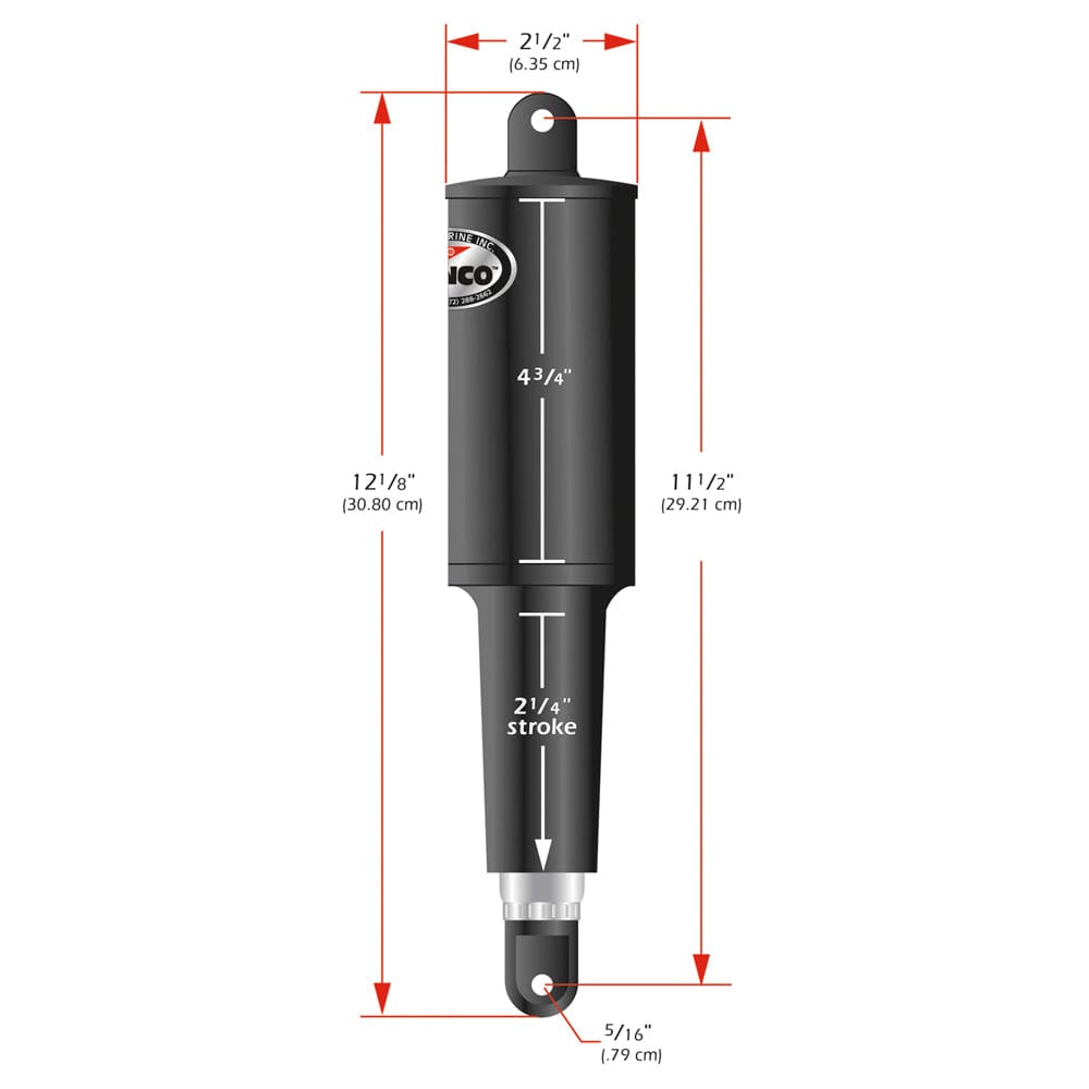 Lenco 101 Standard Actuator - 12V - 2-1/ 4 Stroke - Boat Outfitting | Trim Tab Accessories - Lenco Marine