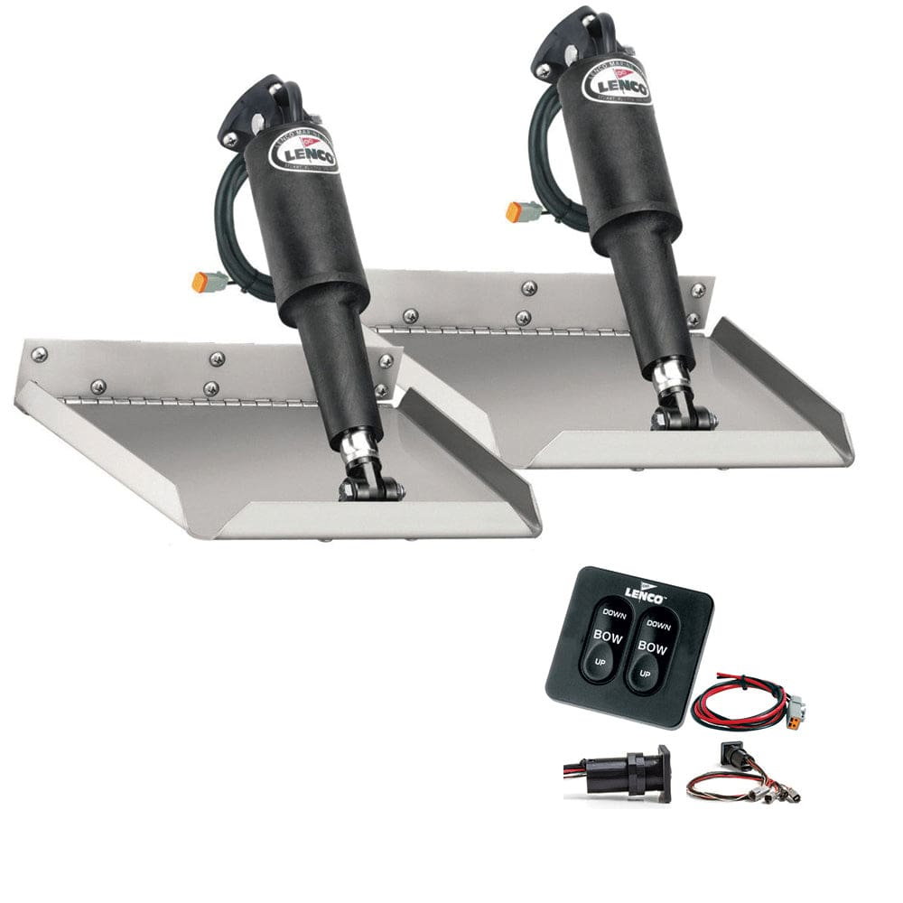 Lenco 12 x 18 Edgemount Kit w/ Standard Tactile Switch Kit 12V - Boat Outfitting | Trim Tabs - Lenco Marine