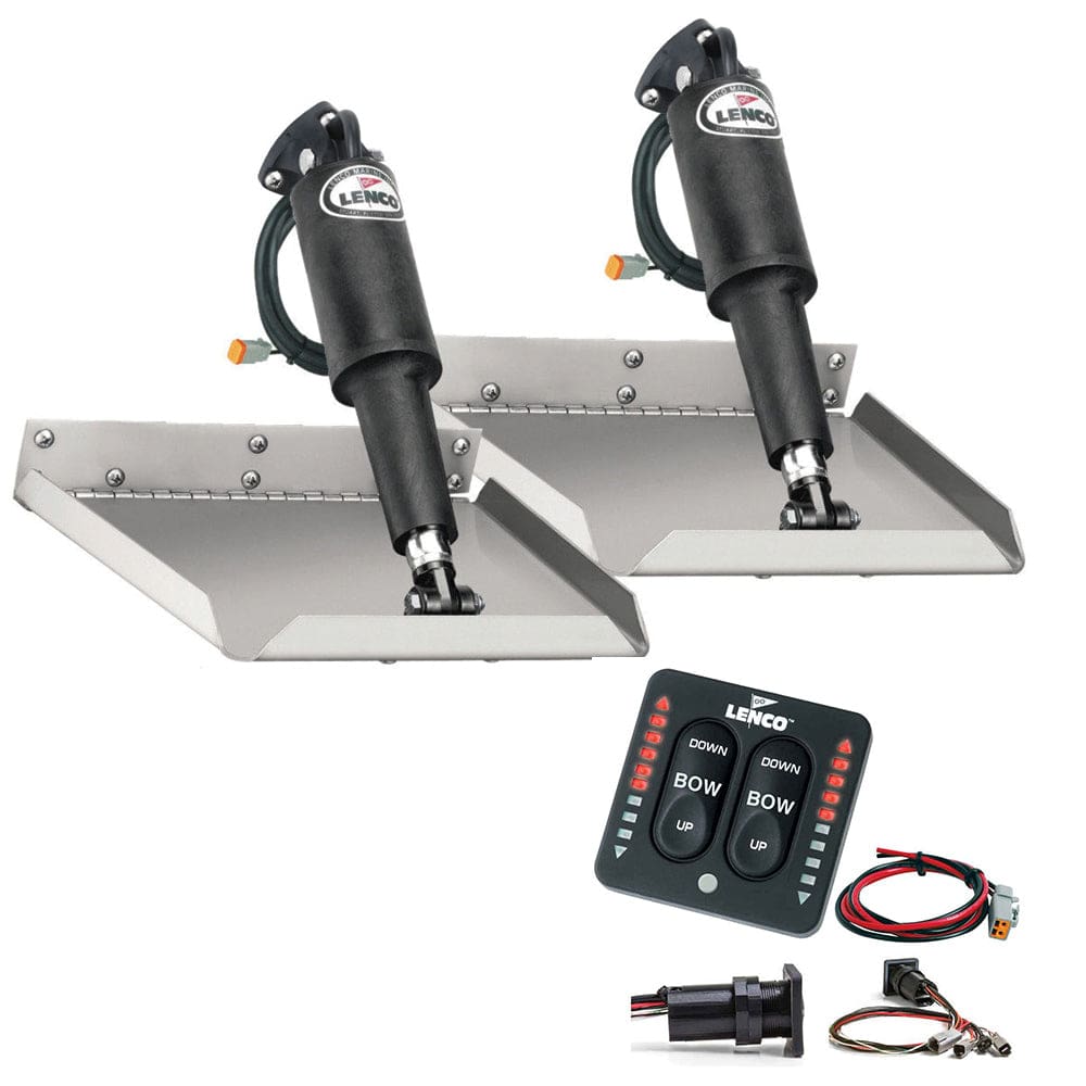 Lenco 12 x 18 Edgemount Trim Tab Kit w/ LED Indicator Switch Kit 12V - Boat Outfitting | Trim Tabs - Lenco Marine