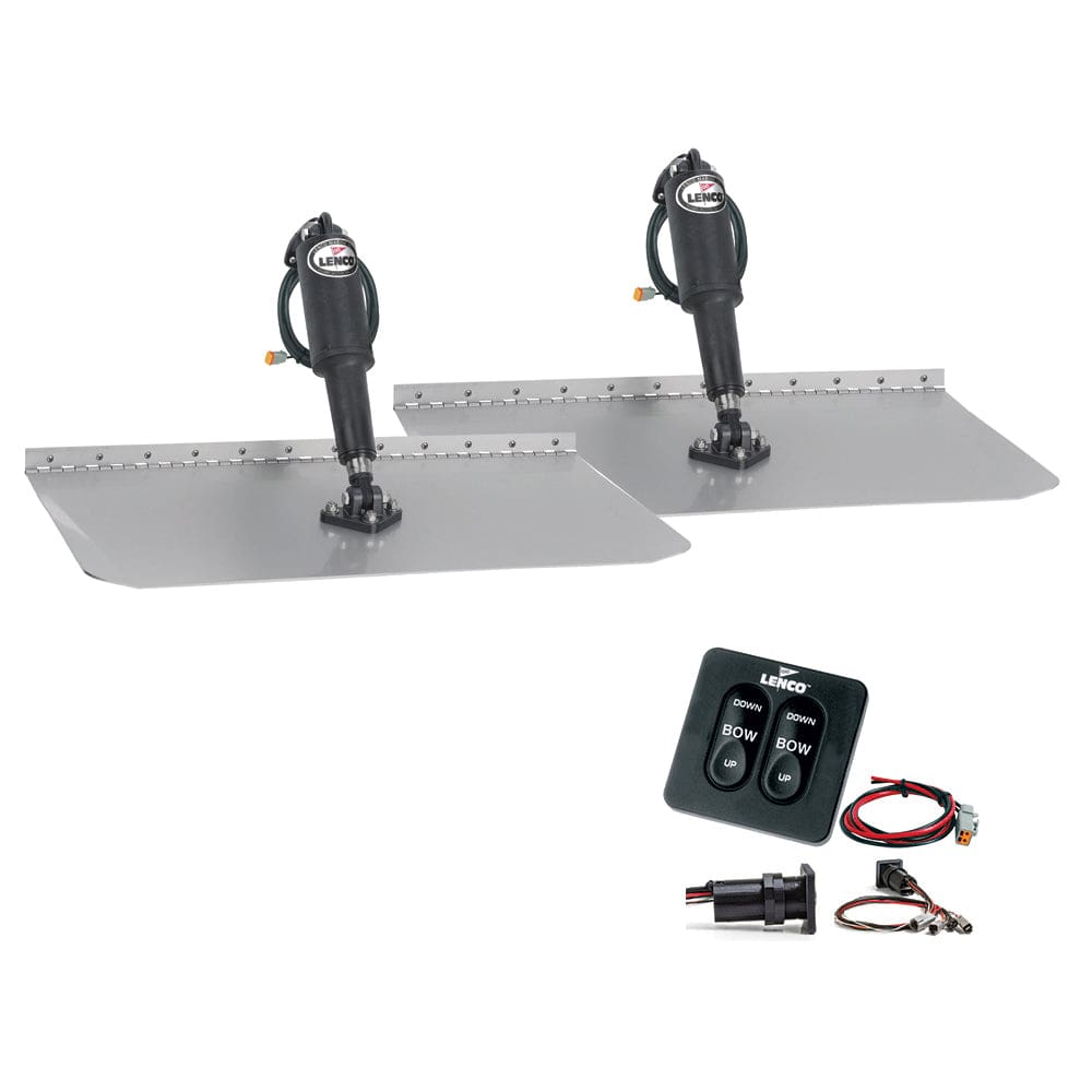 Lenco 12 x 18 Standard Trim Tab Kit w/ Standard Tactile Switch Kit 12V - Boat Outfitting | Trim Tabs - Lenco Marine