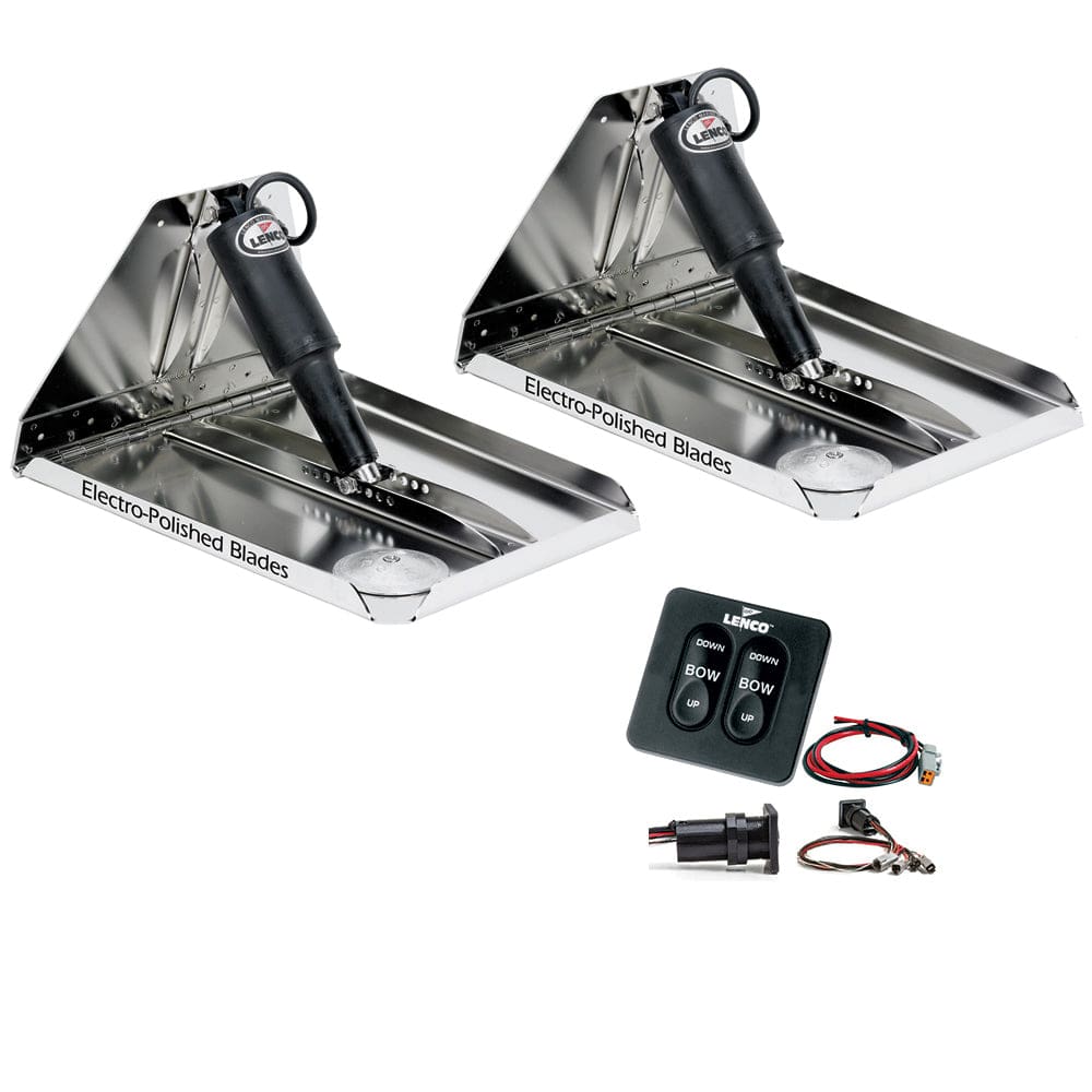 Lenco 12 x 12 Heavy Duty Performance Trim Tab Kit w/ Standard Tactile Switch Kit 12V - Boat Outfitting | Trim Tabs - Lenco Marine