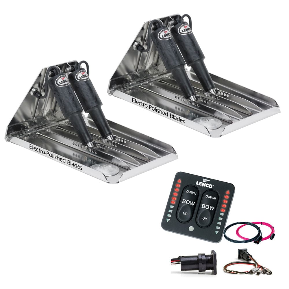 Lenco 19 x 14 Extreme Duty Performance Trim Tab Kit w/ LED Indicator Switch Kit 12V - Boat Outfitting | Trim Tabs - Lenco Marine