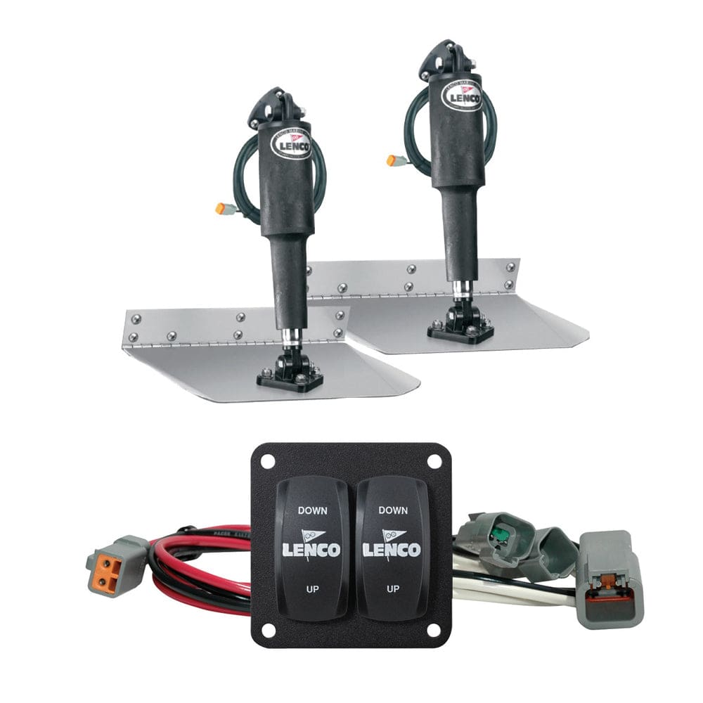 Lenco 9 x 12 Standard Trim Tab Kit w/ Double Rocker Switch - Boat Outfitting | Trim Tabs - Lenco Marine