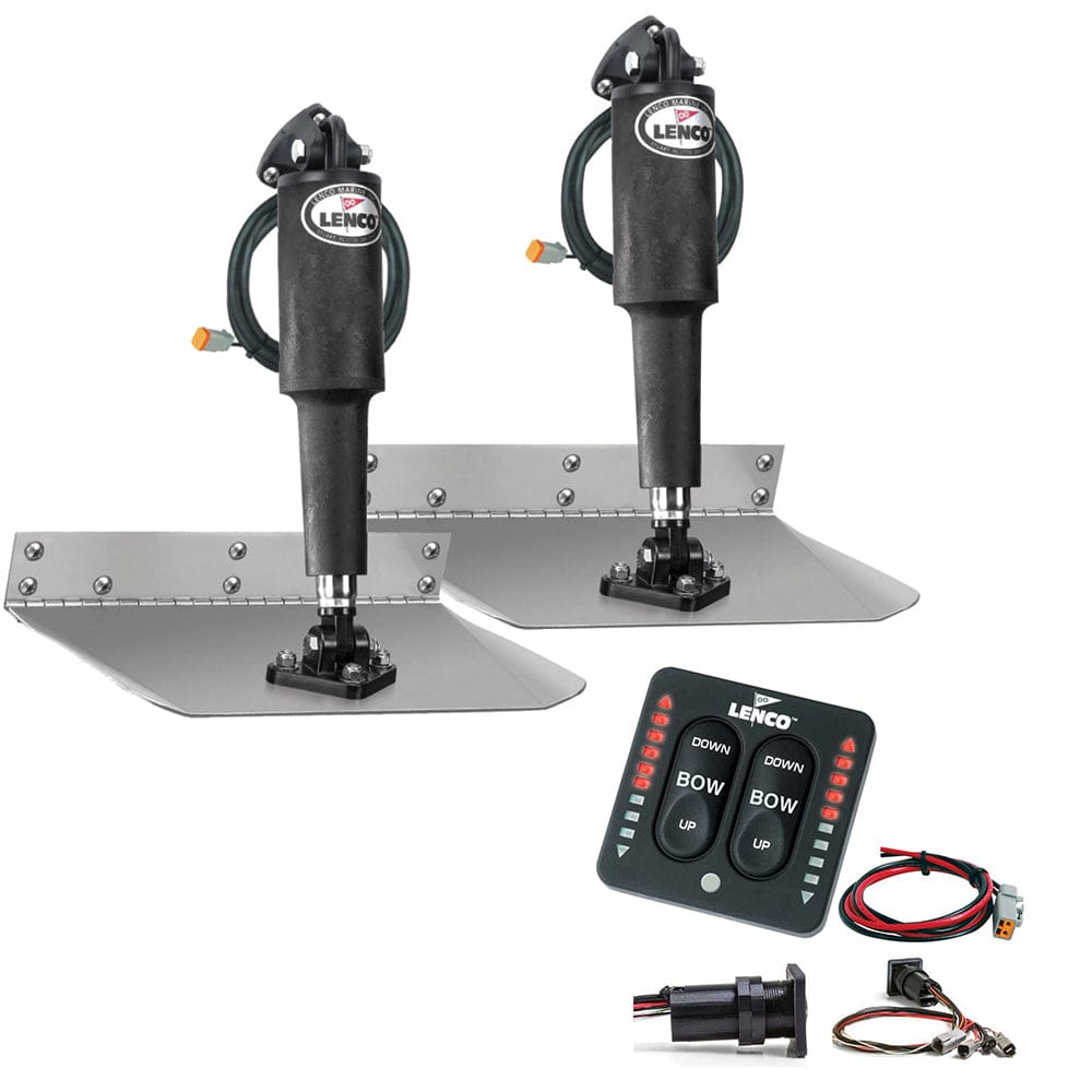 Lenco 9 x 12 Standard Trim Tab Kit w/ LED Integrated Switch Kit 12V - Boat Outfitting | Trim Tabs - Lenco Marine