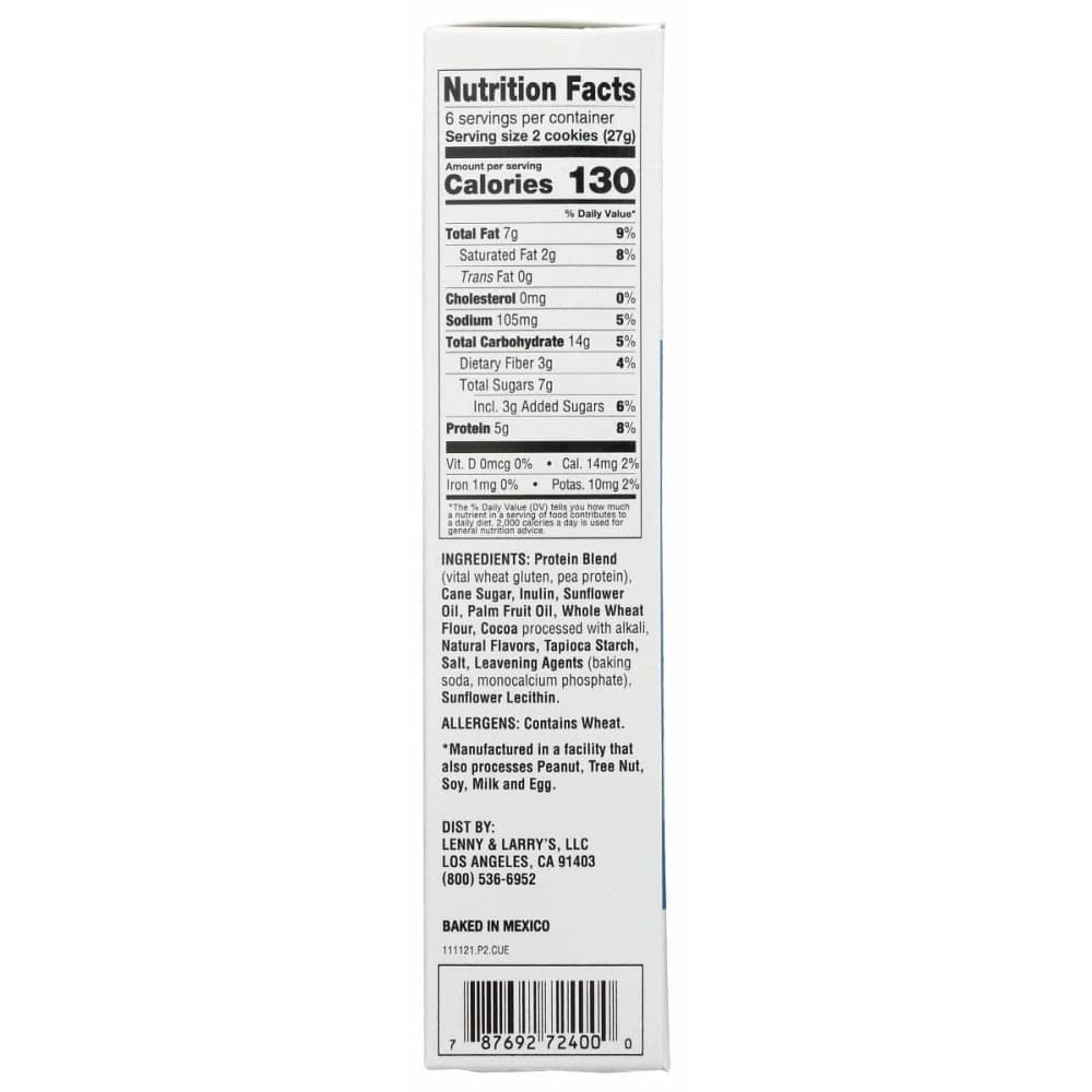 LENNY & LARRYS Grocery > Snacks > Cookies LENNY & LARRYS Chocolate Complete Cremes Cookies, 5.71 oz