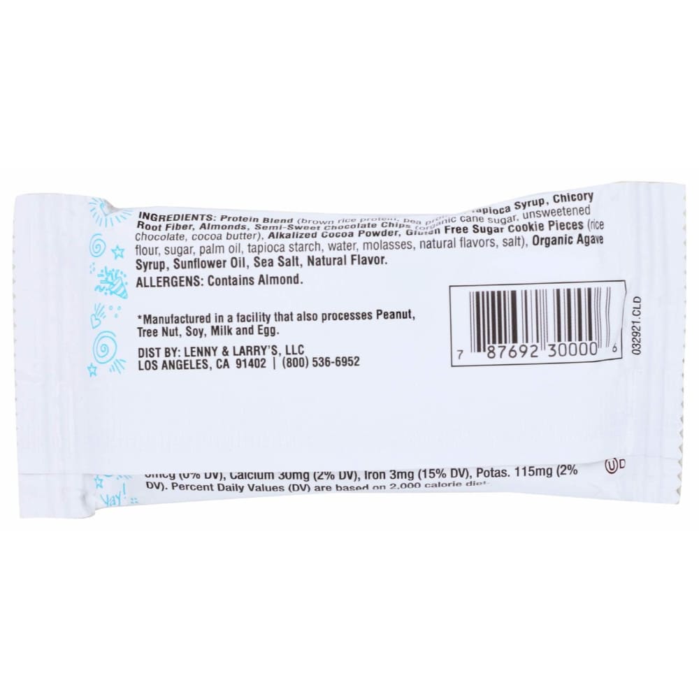 LENNY & LARRY'S Grocery > Snacks > Cookies > Cookies LENNY & LARRY'S: Bar Cookiefld Almnd, 1.59 oz