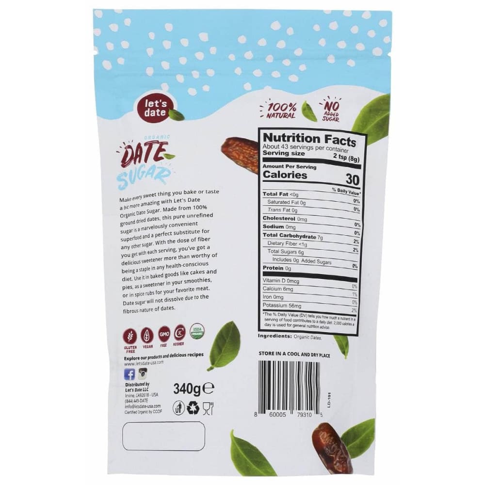 LETS DATE Grocery > Cooking & Baking > Sugars & Sweeteners LETS DATE: Organic Date Sugar, 12 oz