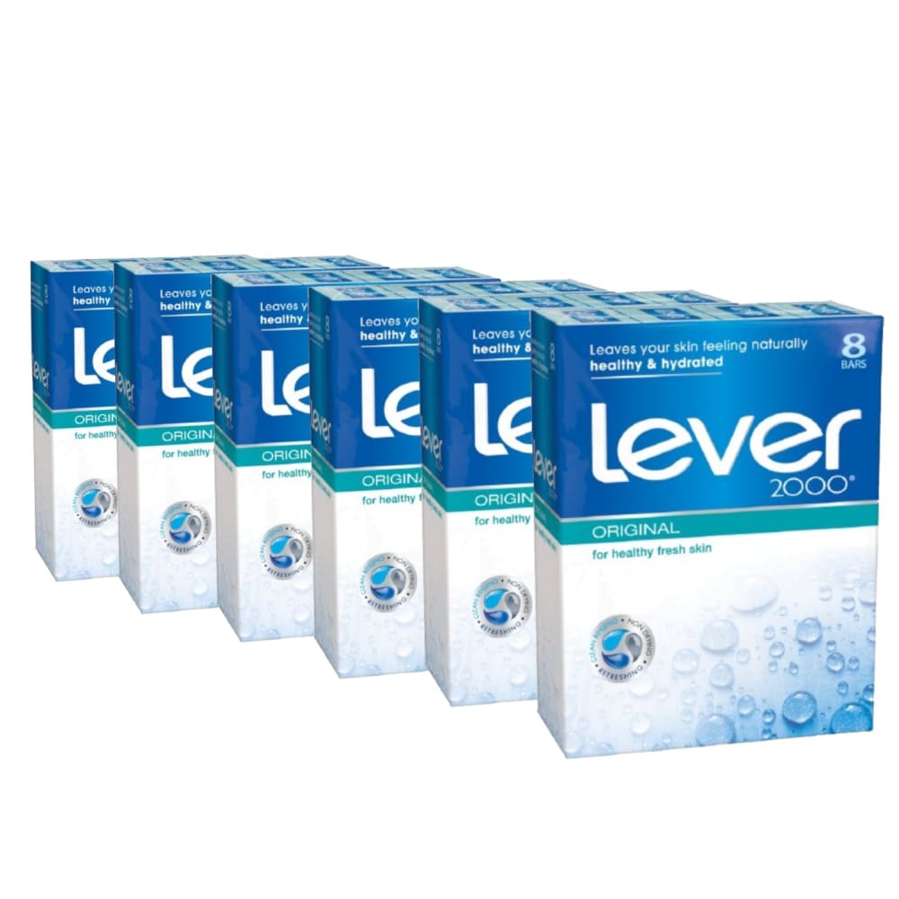 LEVER 2000 Bar Soap Original Scent - 4 oz /8 ct each - 6 Pack (Total 48 ct) - Bar Soaps - Lever 2000