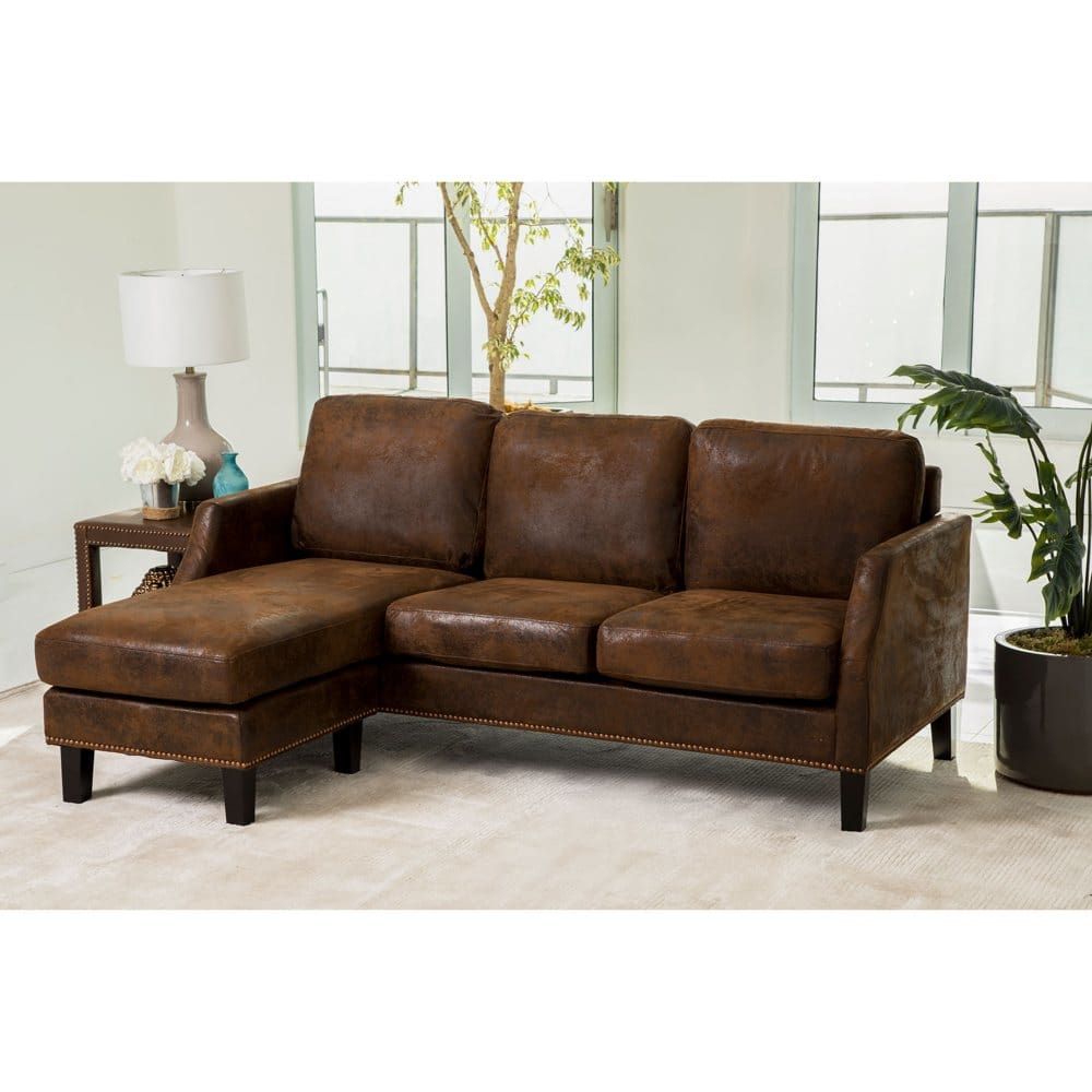 Liam Dark Brown Reversible Sofa Sectional - Traditional - Liam