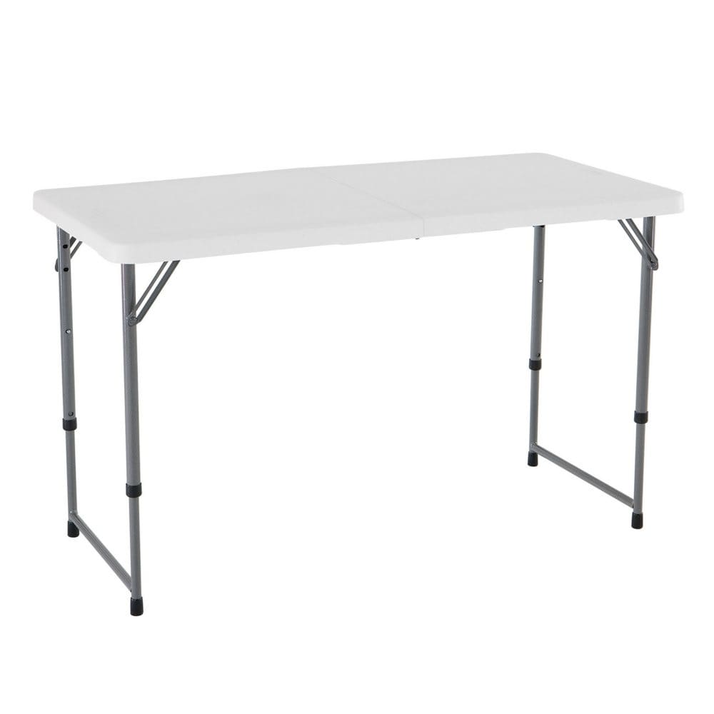 Lifetime 4’ Fold-in-Half Adjustable Light Commercial Grade Table White GraniteÂ - Folding & Stackable Furniture - Lifetime