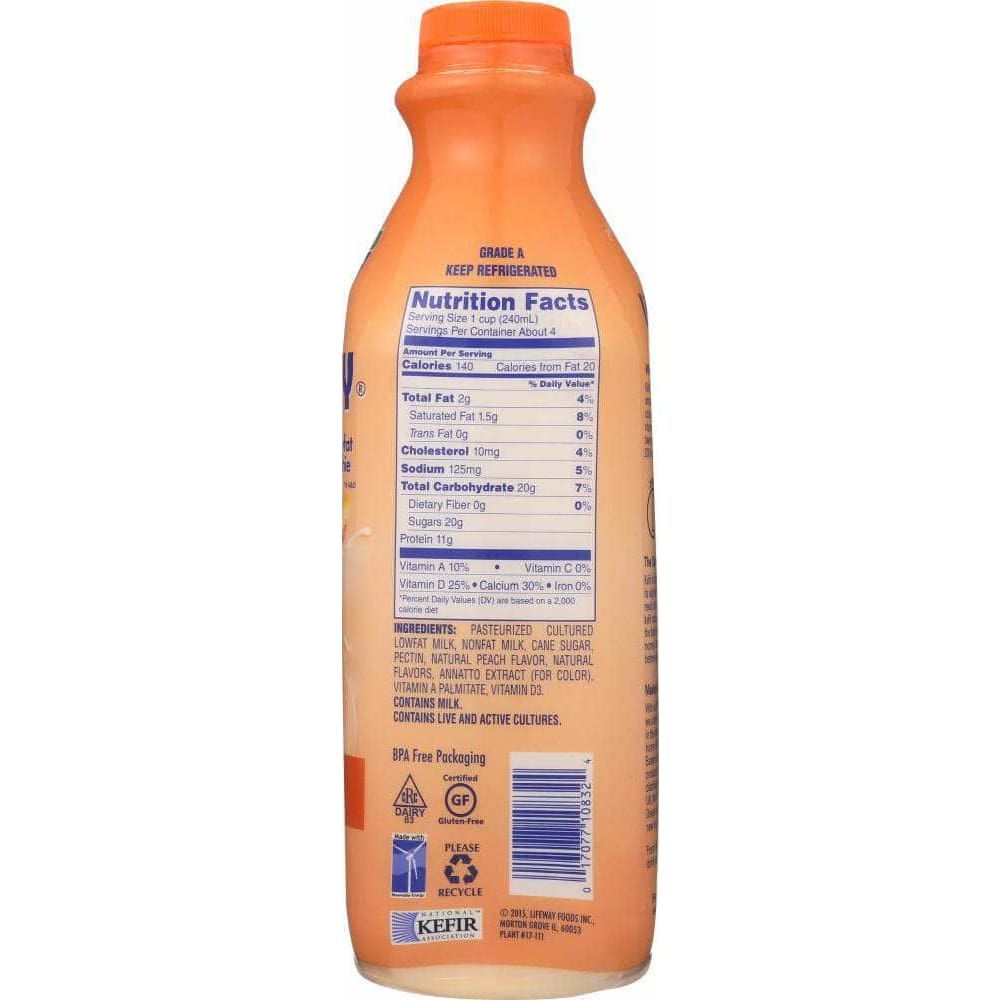 Lifeway Lifeway Kefir Peach Cultured Lowfat Milk Smoothie, 32 oz