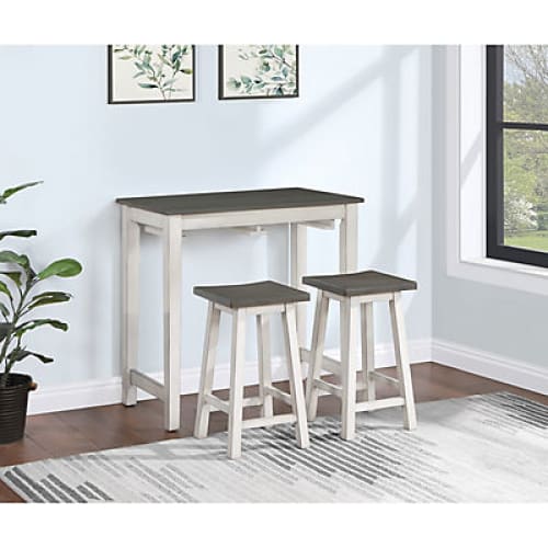 Lily 3-Pc. Kitchen Bar Table Set - White - Home/Furniture/Home Upgrades/ - H2O Furnishings