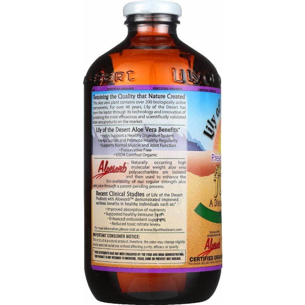 Lily Of The Desert Lily Of The Desert Organic Aloe Vera Juice Whole Leaf, 32 oz