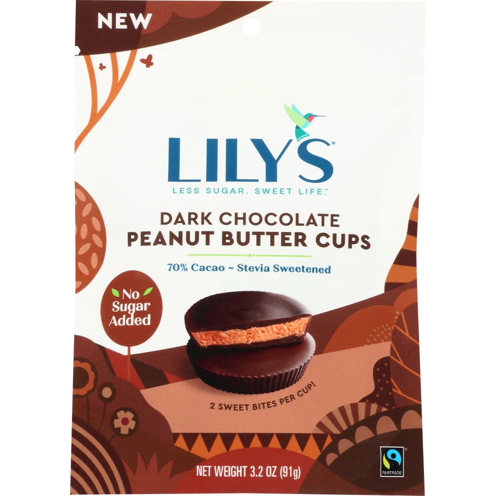 LILYS SWEETS: Dark Chocolate Style Peanut Butter Cups 3.2 oz (Pack of 4) - LILYS SWEETS