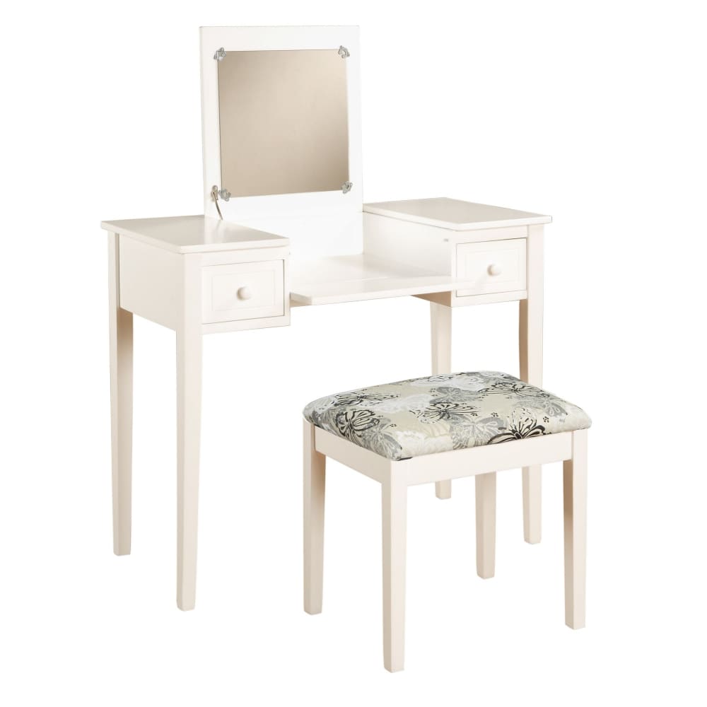 Linon Butterfly 2-Pc. Vanity Set - White - Linon