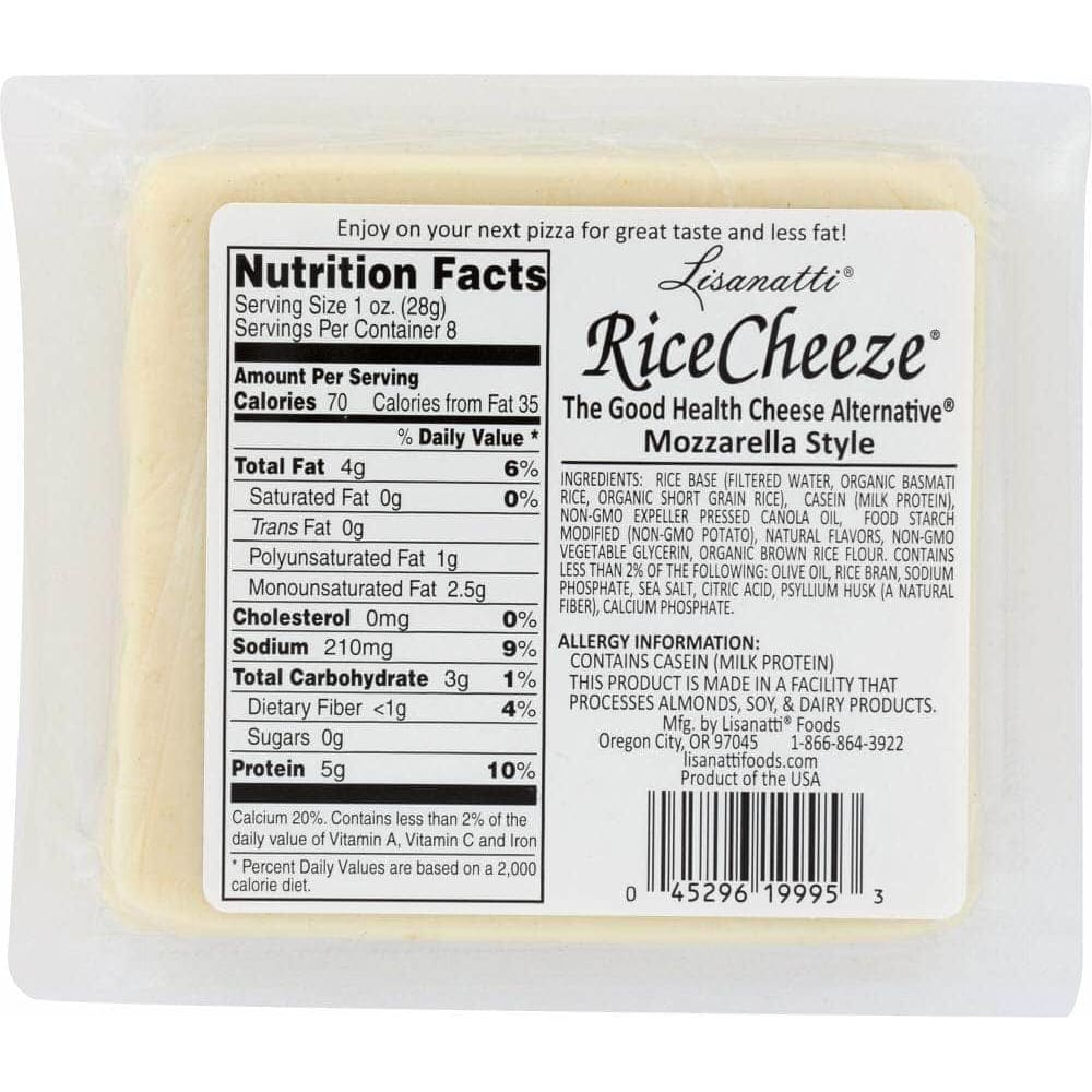 Lisanatti Foods Lisanatti Foods Rice Cheeze Mozzarella Style, 8 oz