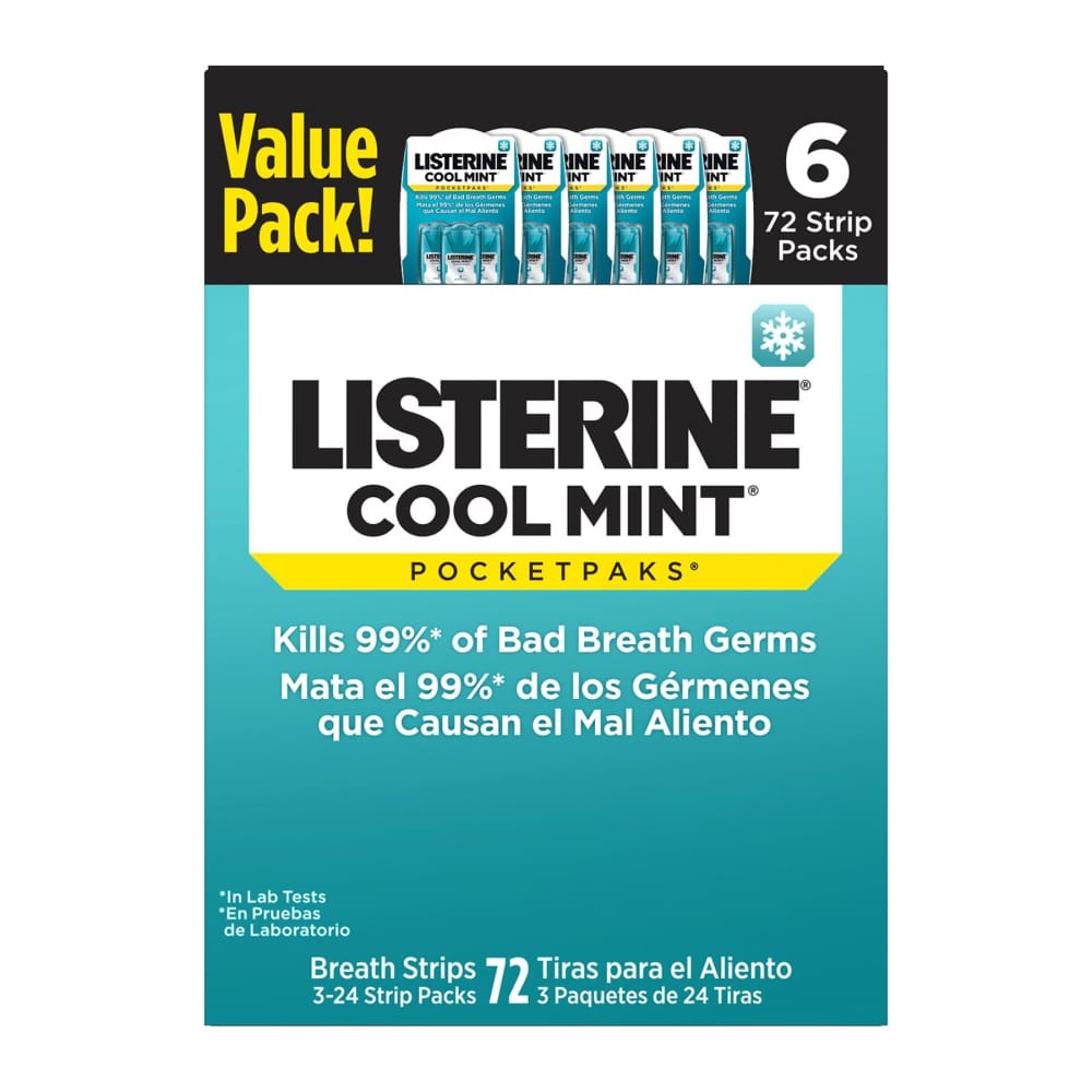 Listerine Cool Mint Pocketpaks Breath Strips 6 pk./72 Strips - Listerine