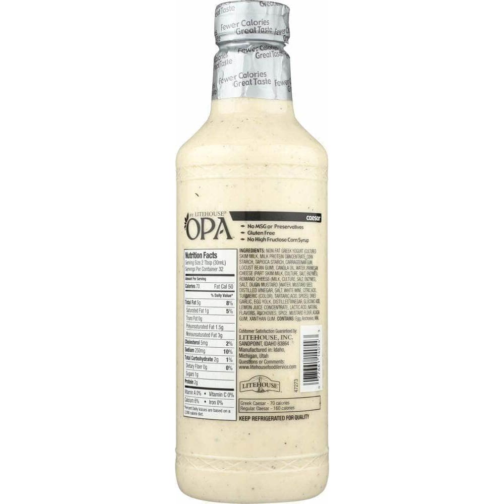 Opa Litehouse Opa Greek Yogurt Ceasar Dressing, 32 oz