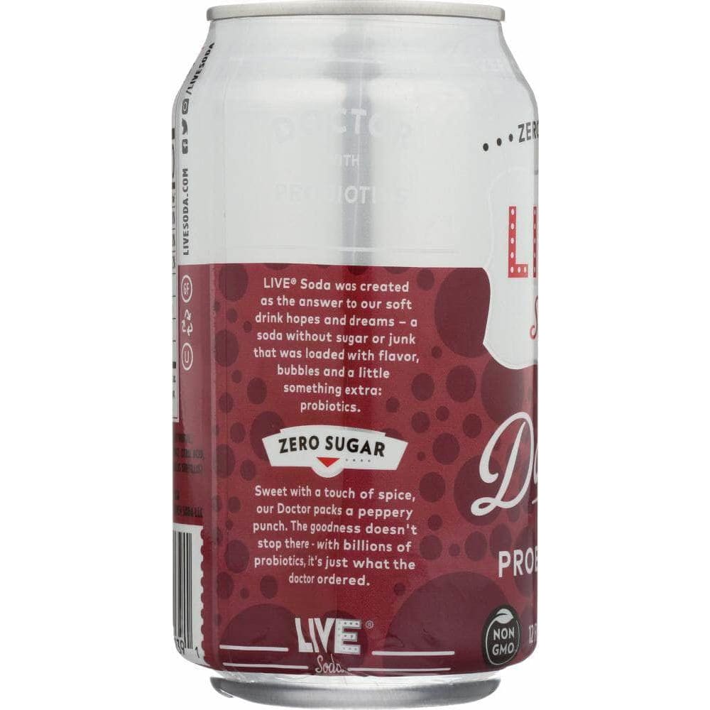 Live Soda Live Soda Zero Calorie Soda Doctor 6-12oz, 72 oz