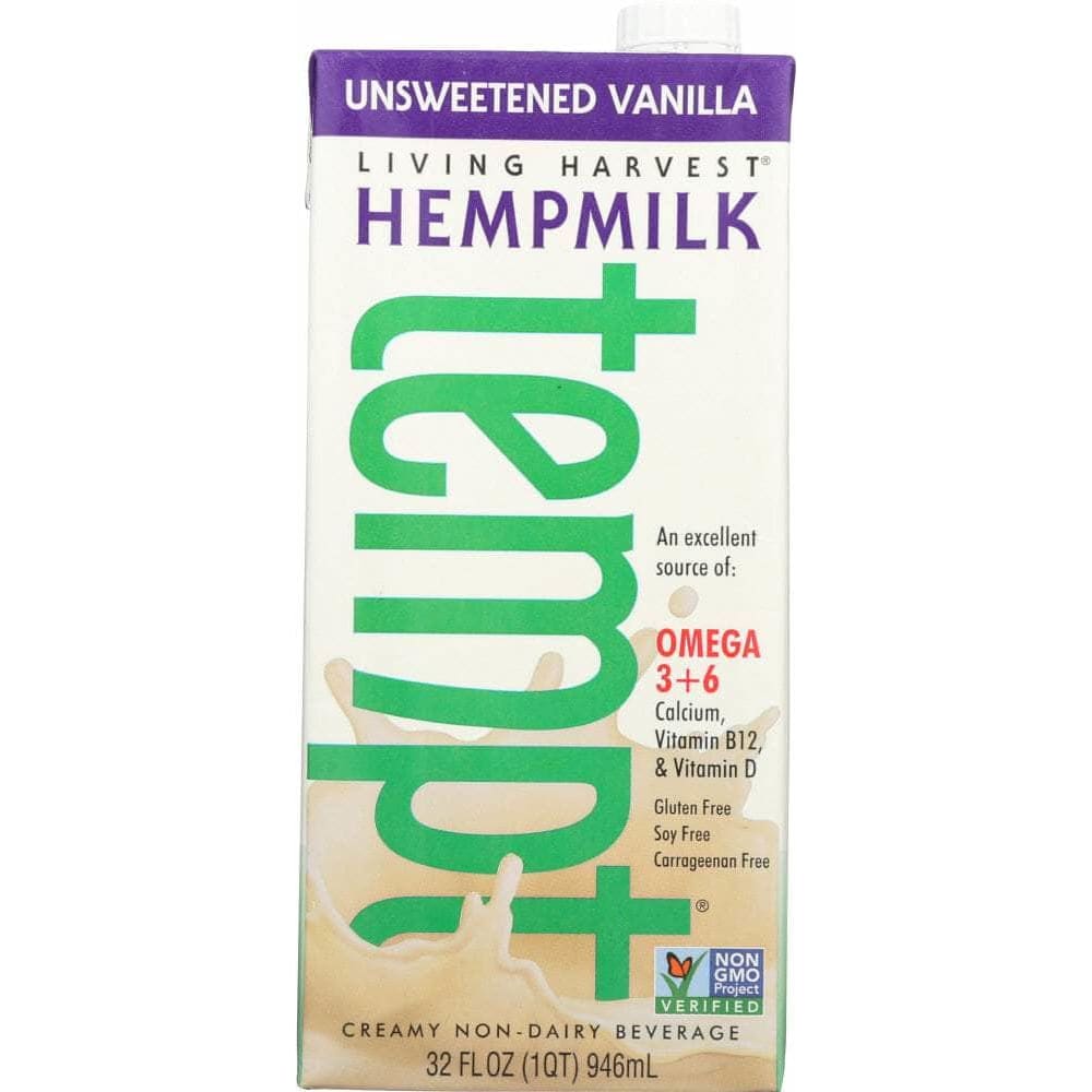 LIVING HARVEST Grocery > Beverages > Milk & Milk Substitutes LIVING HARVEST: Unsweetened Vanilla Hempmilk, 32 fl oz