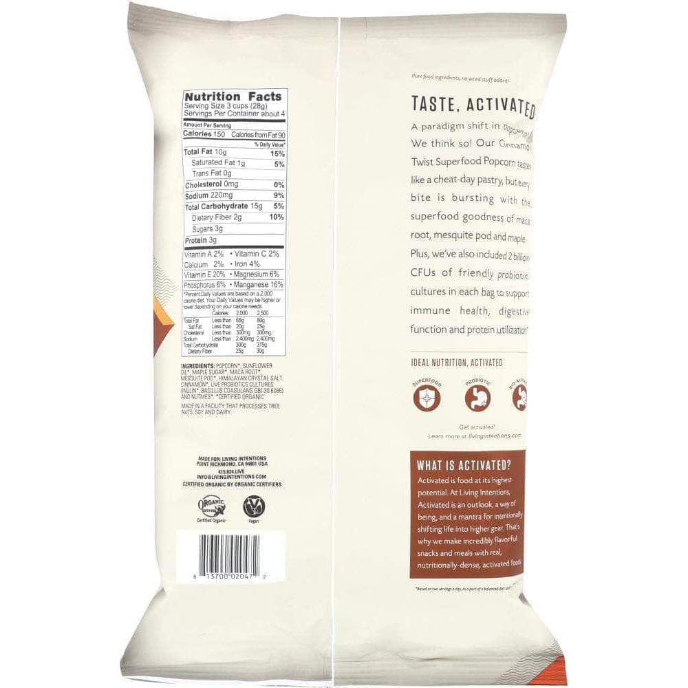 Living Intentions Living Intentions Cinnamon Twist Superfood Popcorn, 4 oz