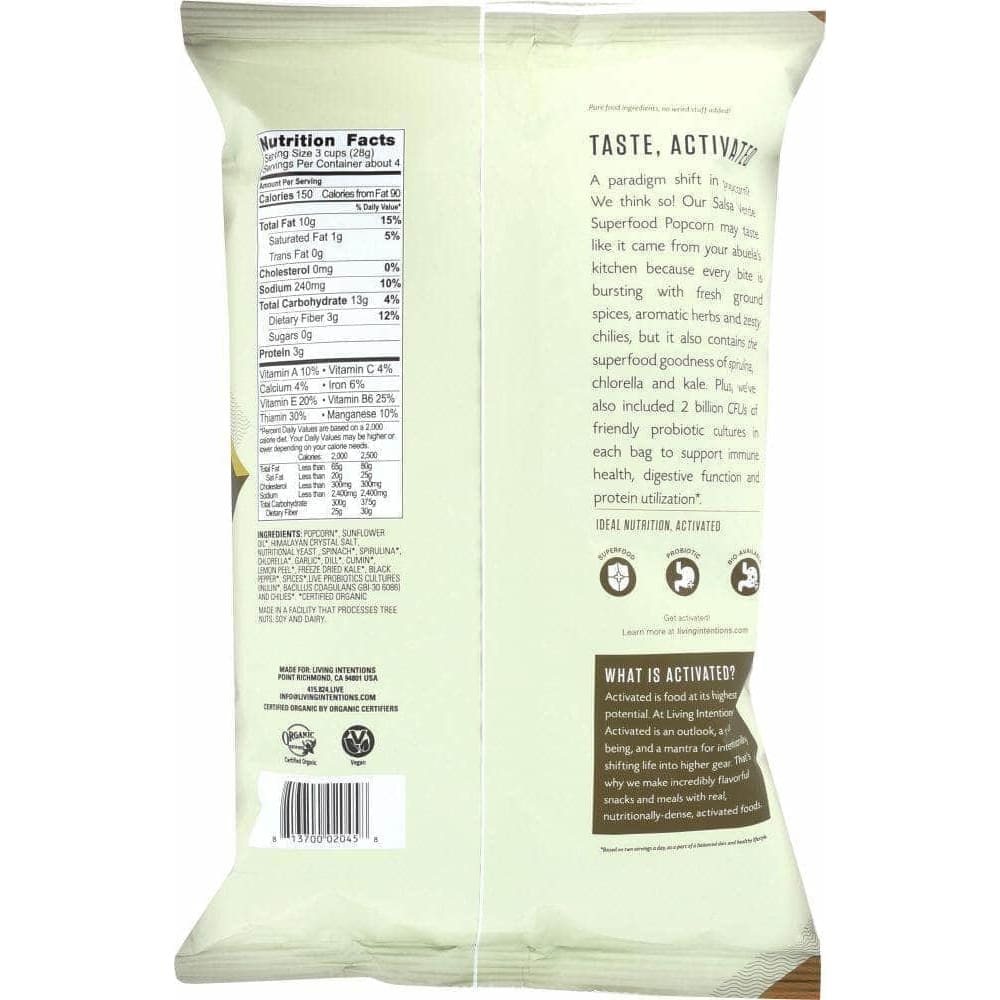 Living Intentions Living Intentions Popcorn Sala Verde, 4 oz