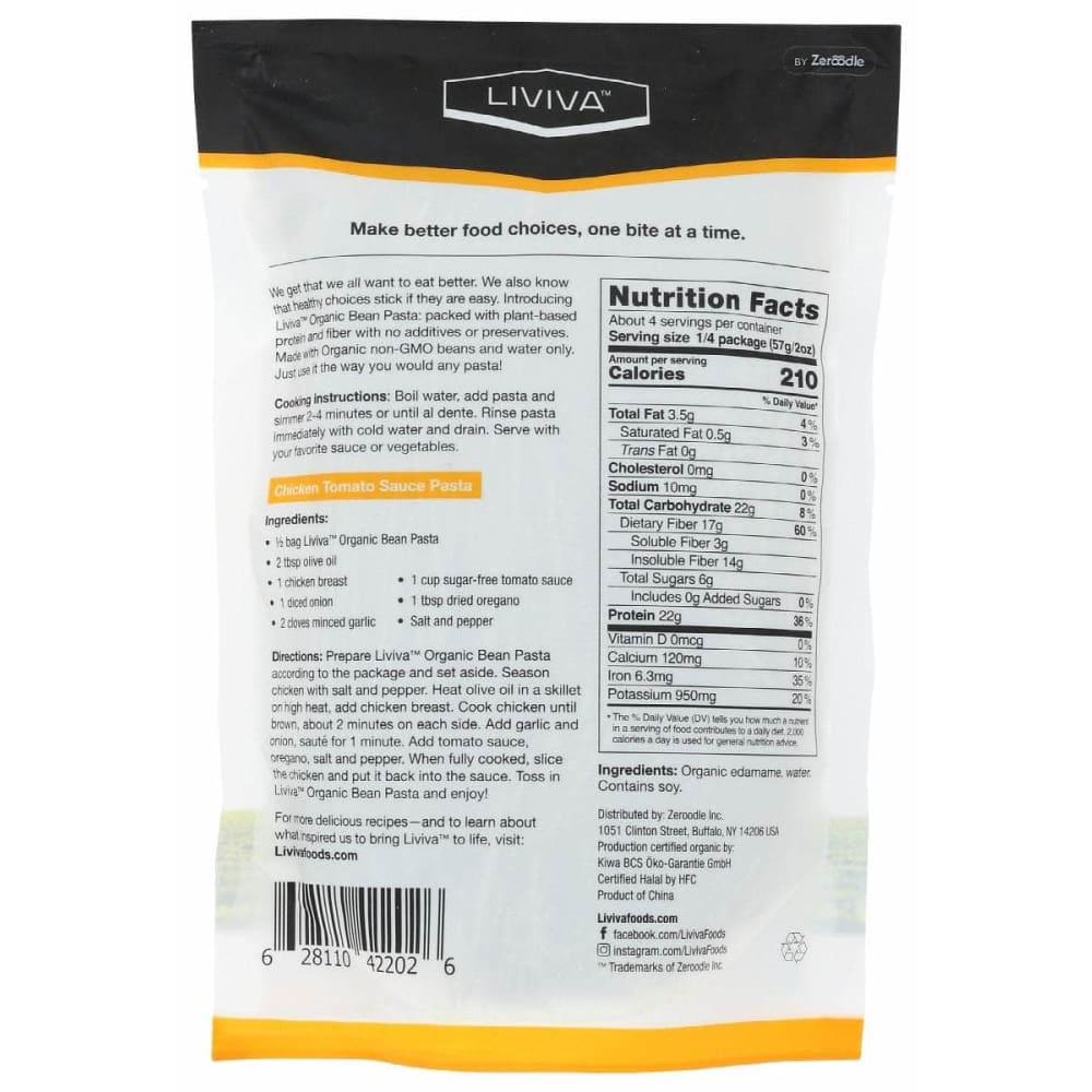 LIVIVA Grocery > Meal Ingredients > Noodles & Pasta LIVIVA: Organic Edamame Spaghetti, 7.05 oz