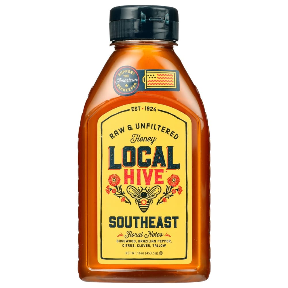 LOCAL HIVE: Southeast Raw and Unfiltered Honey 16 oz (Pack of 3) - Breakfast > Breakfast Syrups - LOCAL HIVE