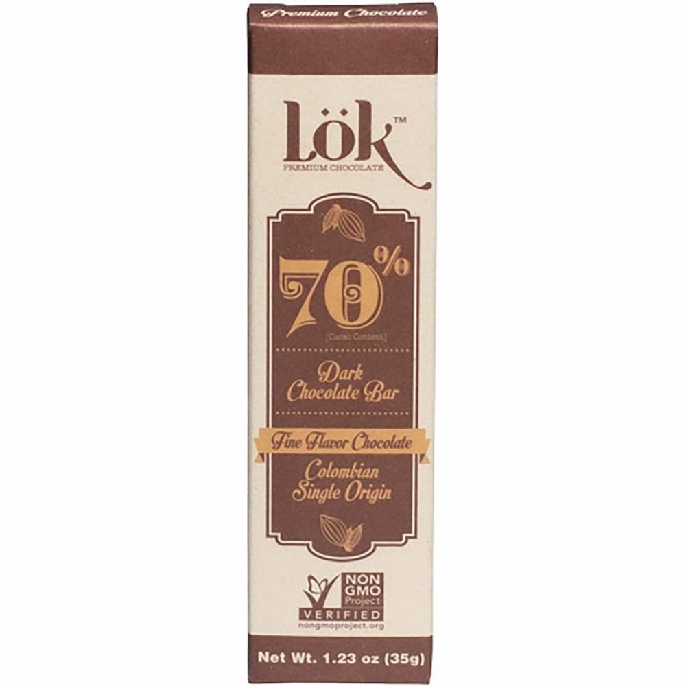 LOK FOODS Grocery > Chocolate, Desserts and Sweets > Chocolate LOK FOODS Bar Choc Drk 70 Pct Ccao, 1.23 oz