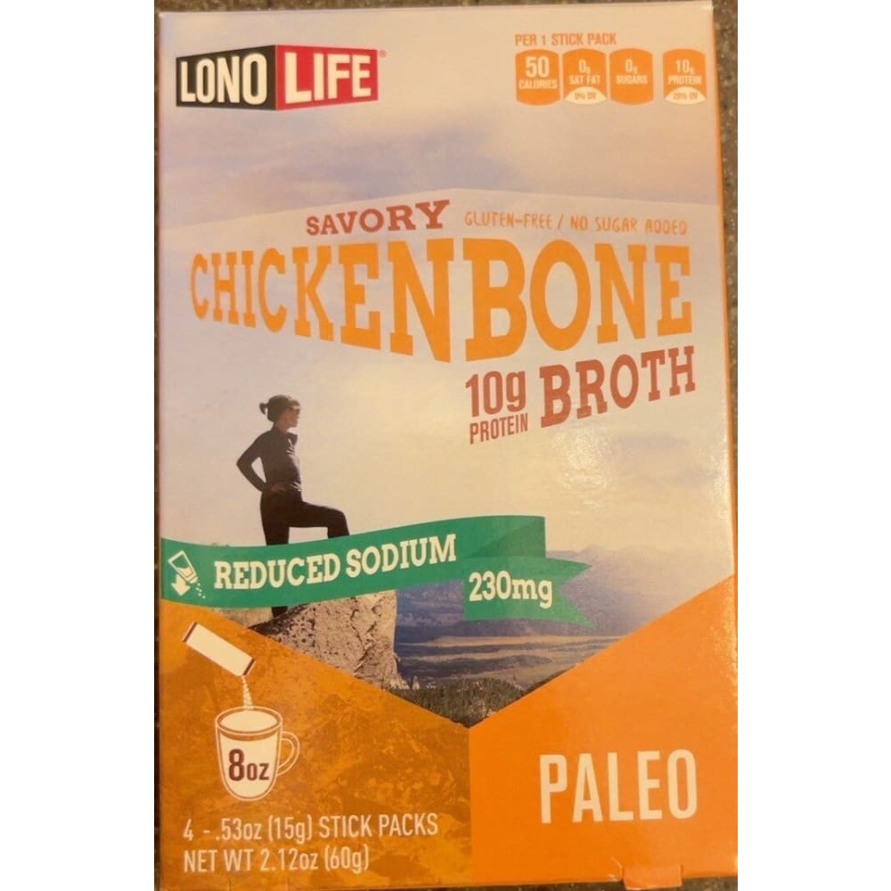 LONOLIFE: Reduced Sodium Chicken Bone Broth Sticks 4 pk (Pack of 3) - Grocery > Soups & Stocks - LONOLIFE