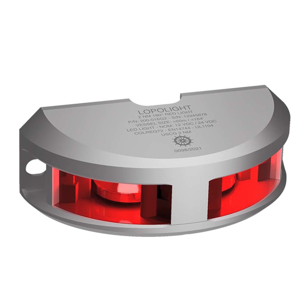 Lopolight Series 200-016 - Navigation Light - 2NM - Vertical Mount - Red - Silver Housing - Lighting | Navigation Lights - Lopolight