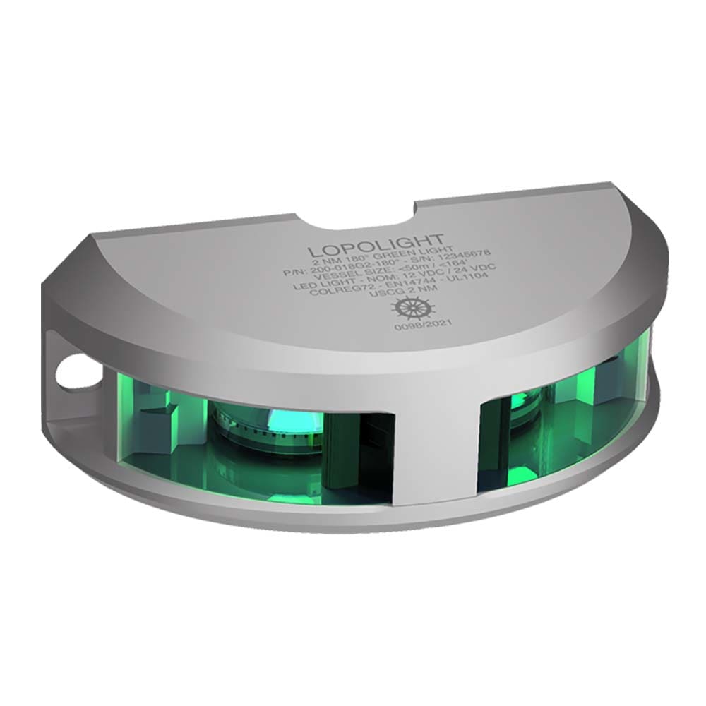 Lopolight Series 200-018 - Navigation Light - 2NM - Vertical Mount - Green - Silver Housing - Lighting | Navigation Lights - Lopolight